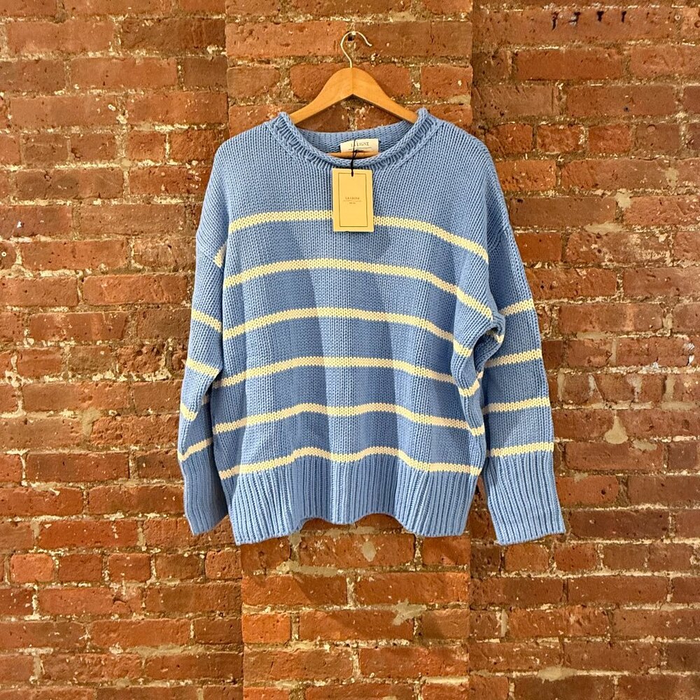 La Ligne Blue and Cream Striped Crewneck Sweater